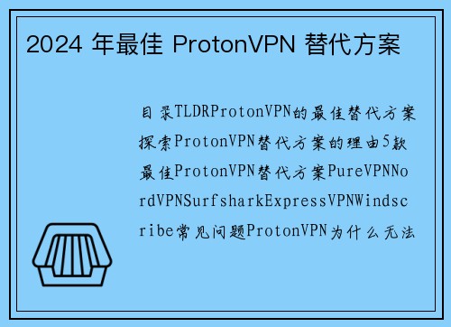 2024 年最佳 ProtonVPN 替代方案