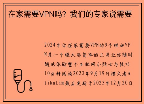 在家需要VPN吗？我们的专家说需要 